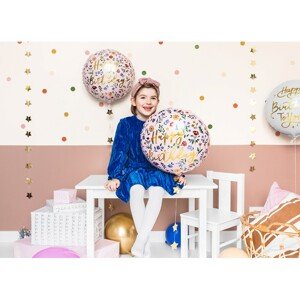 FB48 Party Deco Fóliový balón - Happy Birthday - světle růžový 45cm