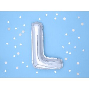 FB2M-L-018 Party Deco Fóliový balón - stříbrný - písmeno, 35 cm L