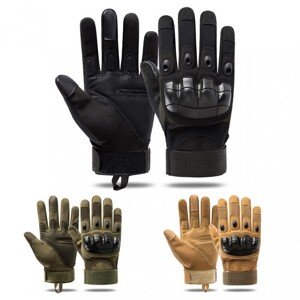 5287 Taktické ochranné rukavice - černé / zelené Černá, L