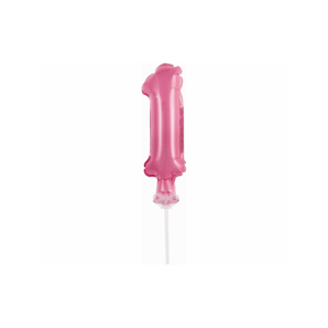 BC-5RO1 Godan Fóliový balón na hůlce - Růžové číslo - 13cm 1