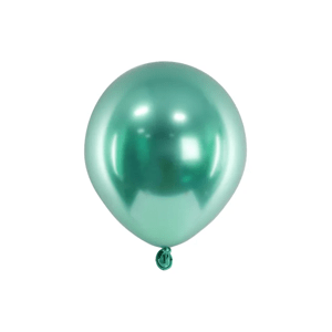CHB1-5-012B Party Deco Mini chromované balóny - Glossy 12cm, 10ks Zelená