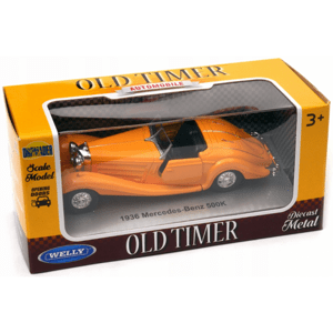 008751 Kovový model auta - Old Timer 1:34-1936 Mercedes-Benz 500K (Open Top) Žlutá