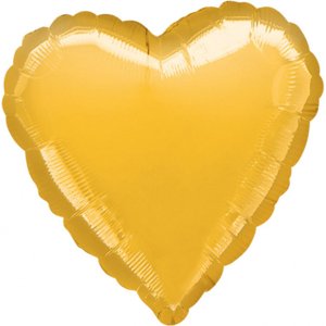 Balónek srdce zlaté metalické Amscan Balónek srdce zlaté metalické Amscan