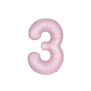 Balónek narozeniny číslo 3 světle růžové 86 cm Balónek narozeniny číslo 3 světle růžové 86 cm