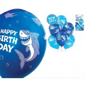 Balónky narozeniny žralok 6 ks 30 cm Belbal Balónky narozeniny žralok 6 ks 30 cm Belbal