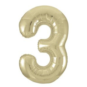 Balónek fóliový narozeniny číslo 3 zlatý 86cm Balónek fóliový narozeniny číslo 3 zlatý 86cm