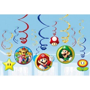 Super Mario závěsné dekorace 12 ks Amscan Super Mario závěsné dekorace 12 ks Amscan