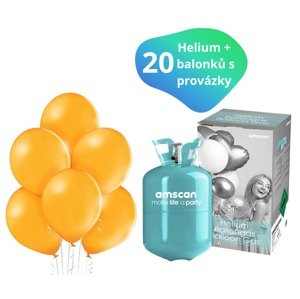Helium bomba + balónky 20 ks oranžové Helium bomba + balónky 20 ks oranžové