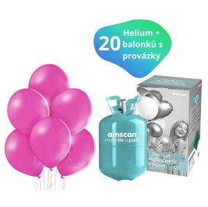 Helium sada + balónky 20 ks růžové Helium sada + balónky 20 ks růžové