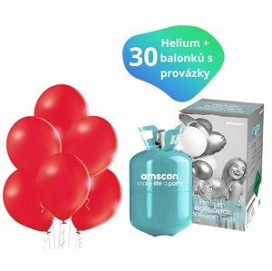 Helium sada + balónky 30 ks červené Helium sada + balónky 30 ks červené