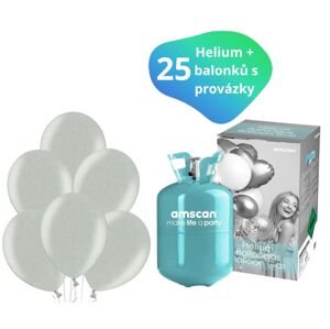 Helium sada + balónky stříbrné metalické Helium sada + balónky stříbrné metalické
