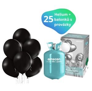 Helium sada + balónky černé metalické Helium sada + balónky černé metalické