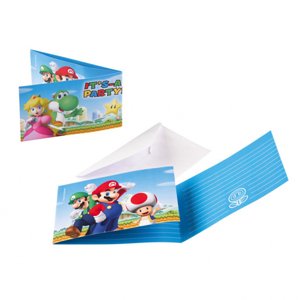 Super Mario pozvánky 8ks Super Mario pozvánky 8ks