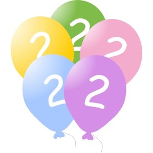 Balonky narozeniny 5ks s číslem 2 mix - balonky.cz Balonky narozeniny 5ks s číslem 2 mix - balonky.cz