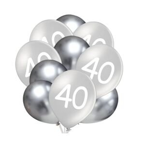 Balónky 40 narozeniny stříbrné 10 ks 30 cm mix Balonky.cz Balónky 40 narozeniny stříbrné 10 ks 30 cm mix Balonky.cz