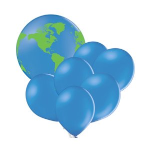 Set balónků zeměkoule balón velký a 6 ks balónků modré balonky.cz Set balónků zeměkoule balón velký a 6 ks balónků modré balonky.cz