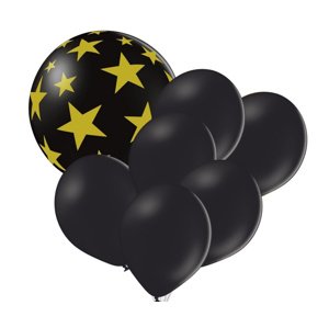 Set balónků černý balón s hvězdami a černé balónky balonky.cz Set balónků černý balón s hvězdami a černé balónky balonky.cz