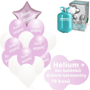 Helium set - světlerůžové balónky KRÁSNÉ NAROZENINY - Balonky.cz Helium set - světlerůžové balónky KRÁSNÉ NAROZENINY - Balonky.cz