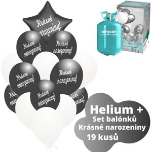 Helium set - černé balónky KRÁSNÉ NAROZENINY - balonky.cz Helium set - černé balónky KRÁSNÉ NAROZENINY - balonky.cz
