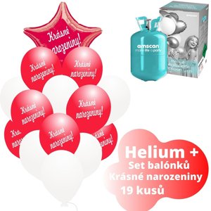 Helium set - červené balónky KRÁSNÉ NAROZENINY - Balonky.cz Helium set - červené balónky KRÁSNÉ NAROZENINY - Balonky.cz