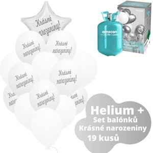 Helium set - bílé balónky KRÁSNÉ NAROZENINY - Balonky.cz Helium set - bílé balónky KRÁSNÉ NAROZENINY - Balonky.cz