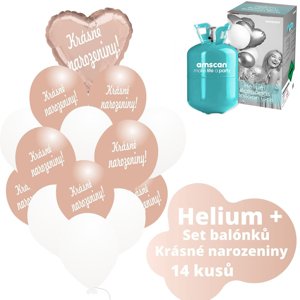 Helium set - růžovo-zlaté balónky KRÁSNÉ NAROZENINY - Balonky.cz Helium set - růžovo-zlaté balónky KRÁSNÉ NAROZENINY - Balonky.cz