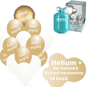 Helium set - zlaté balónky KRÁSNÉ NAROZENINY-Balonky.cz Helium set - zlaté balónky KRÁSNÉ NAROZENINY-Balonky.cz