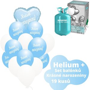 Helium set - světlemodré balónky KRÁSNÉ NAROZENINY - Balonky.cz Helium set - světlemodré balónky KRÁSNÉ NAROZENINY - Balonky.cz