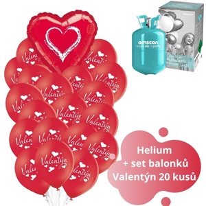 Helium set - červené balónky Valentýn 20 ks balonky.cz Helium set - červené balónky Valentýn 20 ks balonky.cz