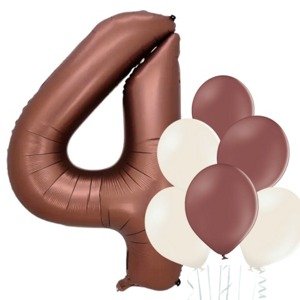 Balónek číslo 4 hnědý 66 cm la griseo Balónek číslo 4 hnědý 66 cm la griseo