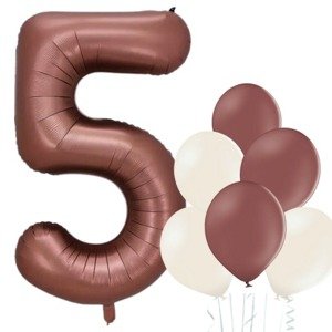 Balónek číslo 5 hnědý 66 cm Balónek číslo 5 hnědý 66 cm