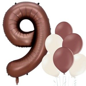 Balónek číslo 9 hnědý 66 cm la griseo Balónek číslo 9 hnědý 66 cm la griseo