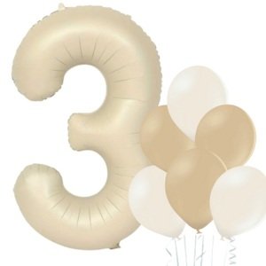 Balónek číslo 3 smetanový 66 cm la griseo Balónek číslo 3 smetanový 66 cm la griseo