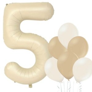 Balónek číslo 5 smetanový 66 cm la griseo Balónek číslo 5 smetanový 66 cm la griseo