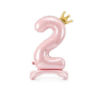 Balónek číslo 2 stojící růžový s korunkou 84 cm Balónek číslo 2 stojící růžový s korunkou 84 cm