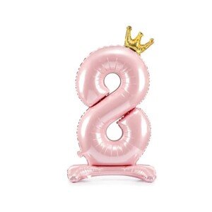 Balónek číslo 8 stojící růžový s korunkou 84 cm Balónek číslo 8 stojící růžový s korunkou 84 cm