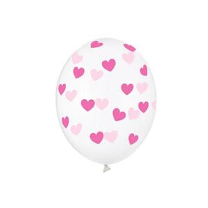Balónek tmavě růžové srdíčka 6 ks 30 cm Balónek tmavě růžové srdíčka 6 ks 30 cm