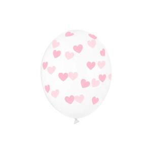 Balónek světle růžové srdíčka 6 ks 30 cm Balónek světle růžové srdíčka 6 ks 30 cm