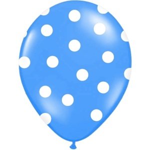 Balónek latexový s puntíky modrý 50 ks 32 cm