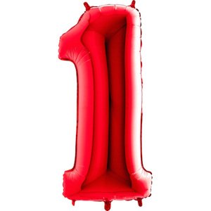Balónek fóliový číslo 1 červené 102 cm