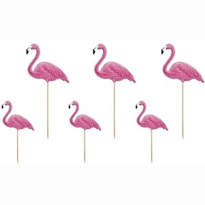 Flamingo party - Napichovátka plameňák 6ks