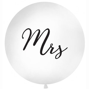 Balón jumbo bílý "Mrs" 1 m