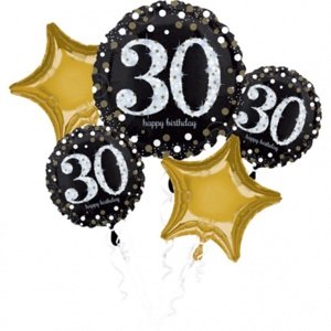 Balónkový buket "30. narozeniny" 5 ks