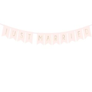 Banner Just Married růžový 15 x 155 cm