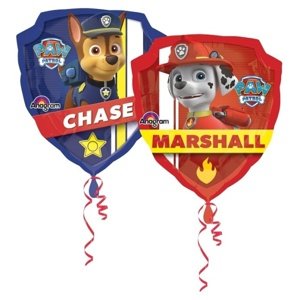 Balónek fóliový "Tlapková patrola Chase a Marshall" 63 x 68 cm