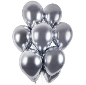 Balónek chromový latexový stříbrný 33 cm 1 ks