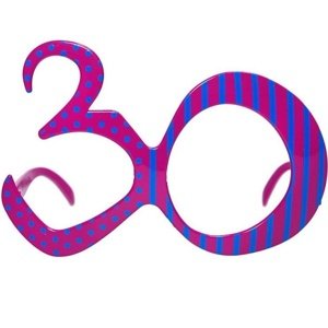 Brýle na oslavu narozenin "30 let" růžové