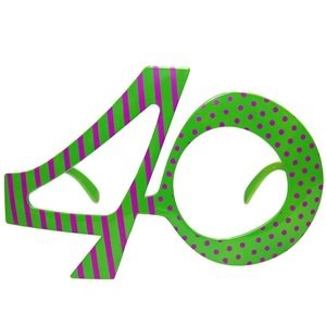 Brýle na oslavu narozenin "40 let" zelené