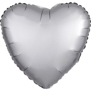 Balónek fóliový Srdce platinové 43 cm