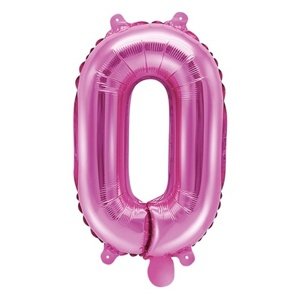 Balónek fóliový "0" růžová 35 cm
